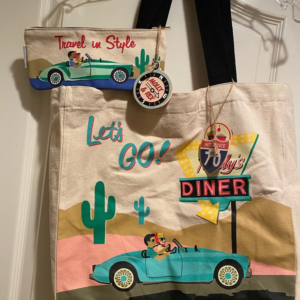 CANVAS TOTE & MATCHING POUCH